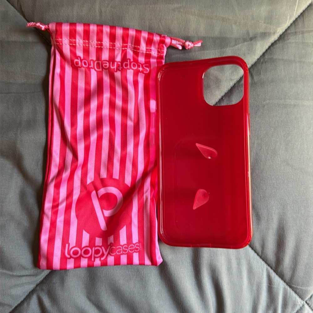 Loopy Pink and Red Striped Case - iPhone 14 - Picture 2 of 2